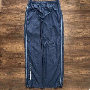 VINTAGE 90s NIKE Navy Blue Full Side Zip Track Pants - Large